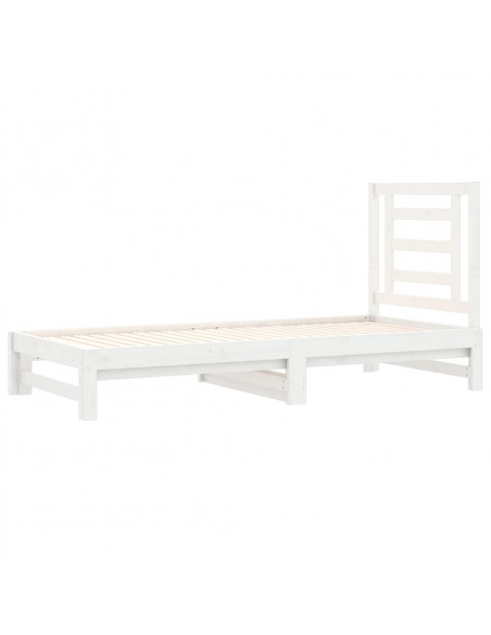 Dormeuse Estraibile Bianca 2x(90x190) cm Legno Massello di Pino