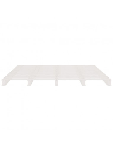 Letto a Pallet Bianco 120x200 cm in Legno Massello di Pino