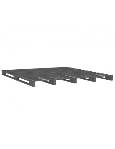 Letto a Pallet Grigio 120x200 cm in Legno Massello di Pino