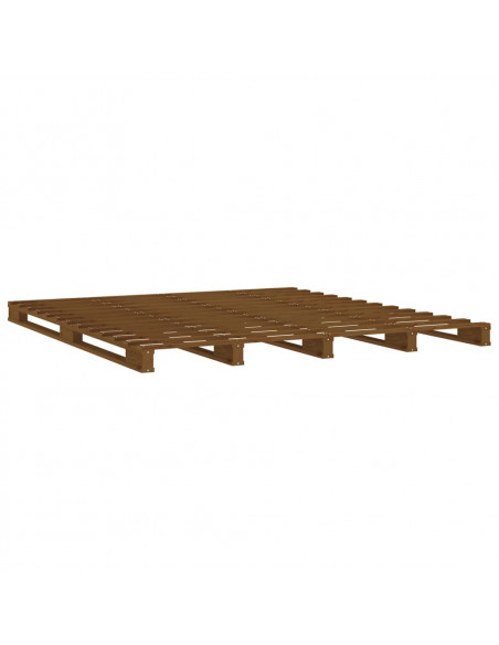 Letto a Pallet Miele 120x200 cm in Legno Massello di Pino