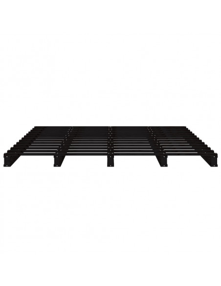Letto a Pallet Nero 120x200 cm in Legno Massello di Pino