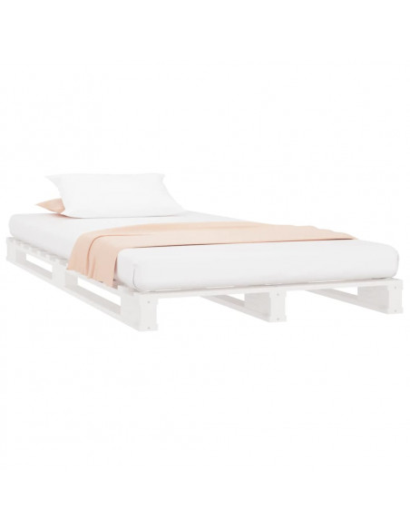 Letto a Pallet Bianco 75x190 cm Small Single Legno di Pino