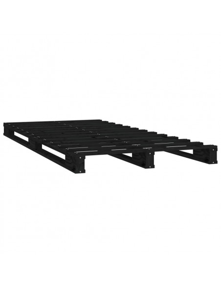 Letto a Pallet Nero 75x190 cm Small Single Legno di Pino