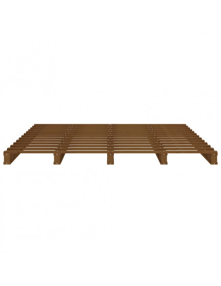 Letto a Pallet Miele 140x190 cm in Legno Massello di Pino