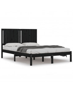 Giroletto Nero in Legno Massello di Pino 140x190 cm 2