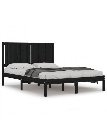 Giroletto Nero in Legno Massello di Pino 140x190 cm