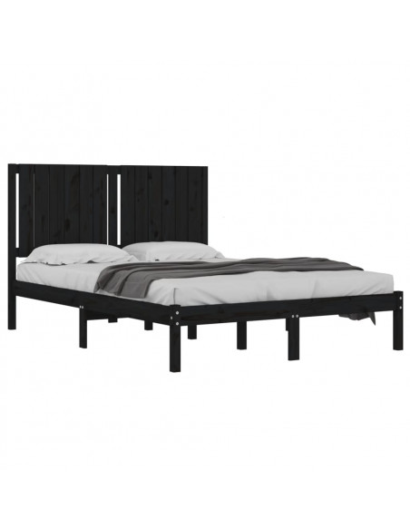 Giroletto Nero in Legno Massello di Pino 140x190 cm