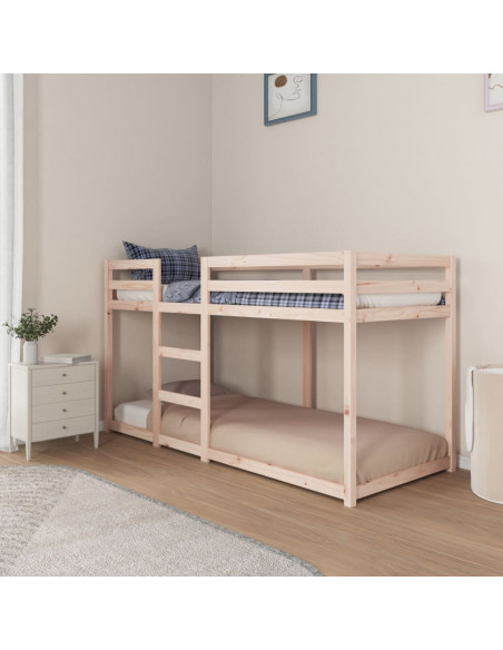 Letto a Castello 80x200 cm in Legno Massello di Pino