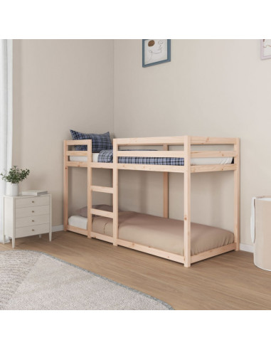 Letto a Castello 75x190 cm in Legno Massello di Pino