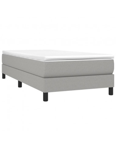 Giroletto a Molle Grigio Chiaro 90x200 cm in Tessuto