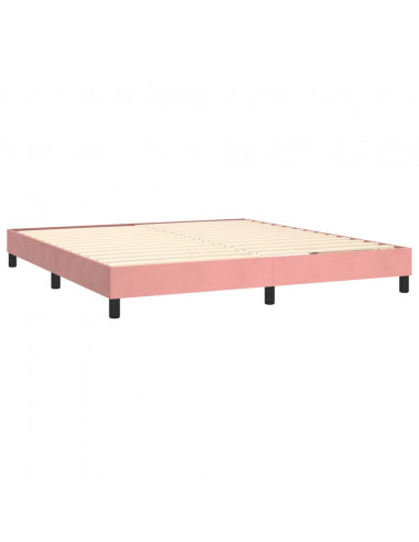 Giroletto a Molle Rosa 160x200 cm in Velluto