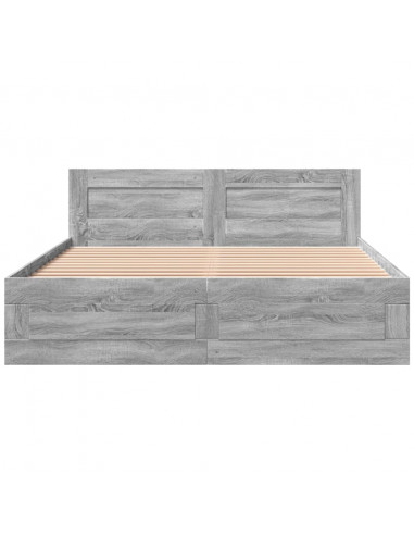 Giroletto Testiera Grigio Sonoma 160x200 cm Legno Multistrato