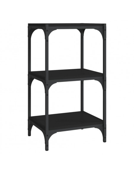 Mobile Porta Libri Nero 40x33x70,5cm Legno Multistrato Acciaio