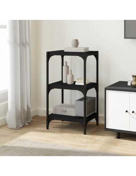 Mobile Porta Libri Nero 40x33x70,5cm Legno Multistrato Acciaio