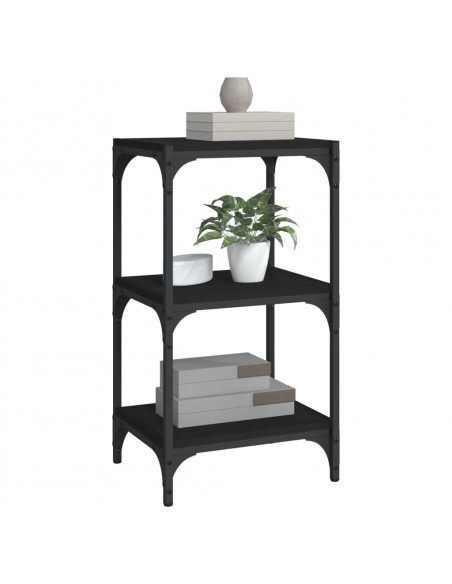 Mobile Porta Libri Nero 40x33x70,5cm Legno Multistrato Acciaio