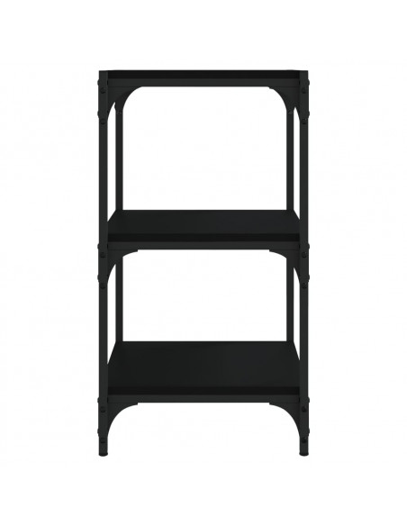 Mobile Porta Libri Nero 40x33x70,5cm Legno Multistrato Acciaio