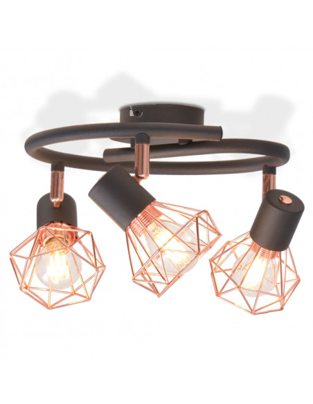 Plafoniera con 3 Lampadine a LED a Incandescenza 12 W