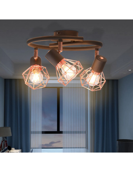 Plafoniera con 3 Lampadine a LED a Incandescenza 12 W