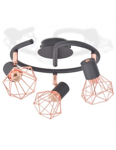 Plafoniera con 3 Lampadine a LED a Incandescenza 12 W