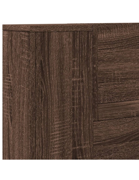 Testiera con Contenitore a LED Rovere Marrone 120x16,5x103,5 cm
