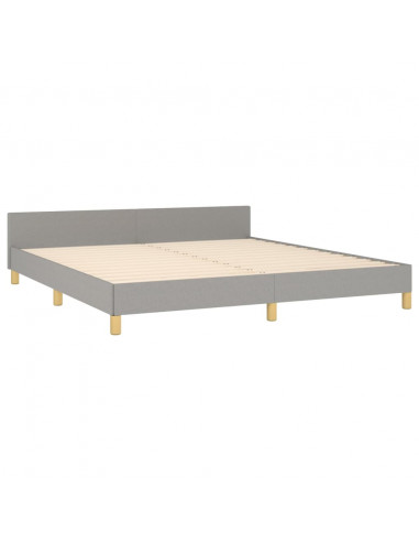 Giroletto con Testiera Grigio Chiaro 180x200 cm in Tessuto