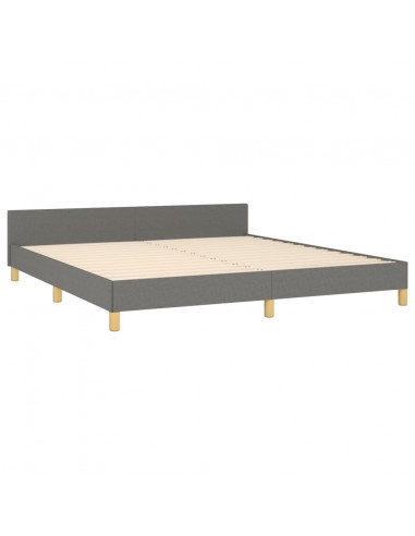 Giroletto con Testiera Grigio Scuro 180x200 cm in Tessuto