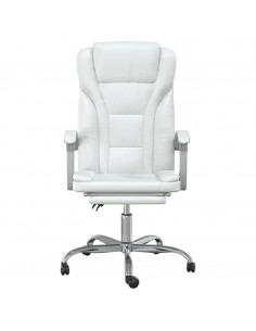 Poltrona da Ufficio Reclinabile Bianca in Similpelle 2