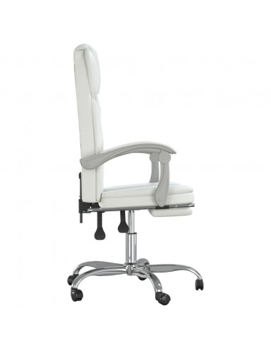 Poltrona da Ufficio Reclinabile Bianca in Similpelle