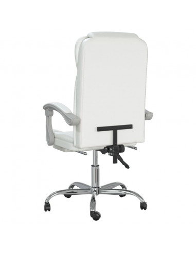 Poltrona da Ufficio Reclinabile Bianca in Similpelle