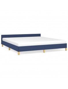 Giroletto con Testiera Blu 180x200 cm in Tessuto 2