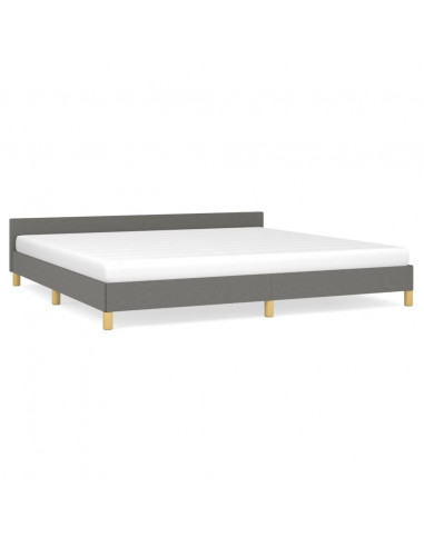 Giroletto con Testiera Grigio Scuro 200x200 cm in Tessuto