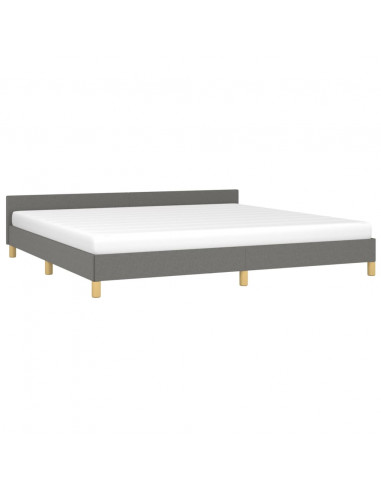 Giroletto con Testiera Grigio Scuro 200x200 cm in Tessuto