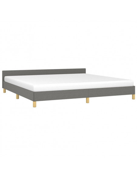 Giroletto con Testiera Grigio Scuro 200x200 cm in Tessuto