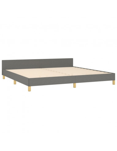 Giroletto con Testiera Grigio Scuro 200x200 cm in Tessuto