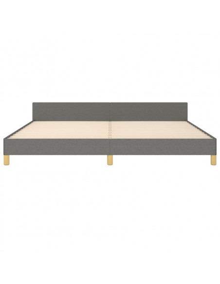 Giroletto con Testiera Grigio Scuro 200x200 cm in Tessuto