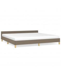 Giroletto con Testiera Grigio Tortora 200x200 cm in Tessuto 2