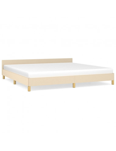 Giroletto con Testiera Crema 200x200 cm in Tessuto