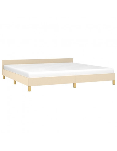 Giroletto con Testiera Crema 200x200 cm in Tessuto