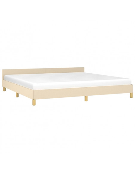 Giroletto con Testiera Crema 200x200 cm in Tessuto