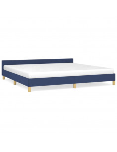 Giroletto con Testiera Blu 180x200 cm in Tessuto 2