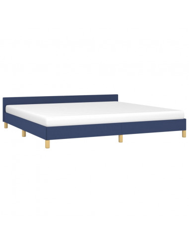 Giroletto con Testiera senza Materasso Blu 200x200 cm Tessuto