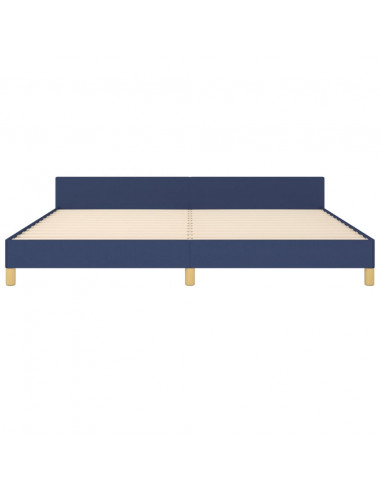 Giroletto con Testiera senza Materasso Blu 200x200 cm Tessuto