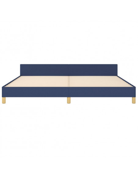 Giroletto con Testiera senza Materasso Blu 200x200 cm Tessuto