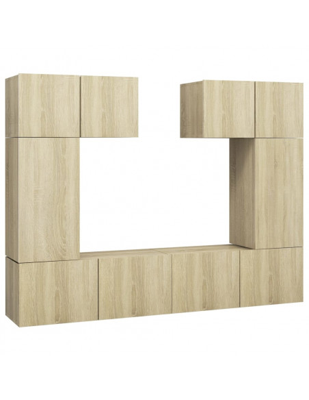 Set di Mobili Porta TV 6 pz Rovere Sonoma in Legno Multistrato