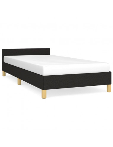 Giroletto con Testiera Nero 90x190 cm in Tessuto