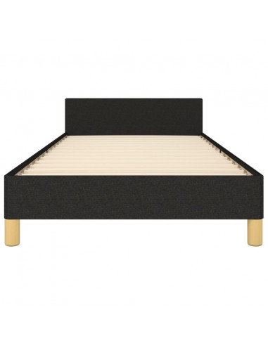 Giroletto con Testiera Nero 90x190 cm in Tessuto