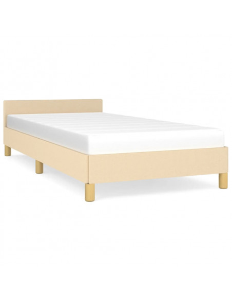 Giroletto con Testiera Crema 90x190 cm in Tessuto
