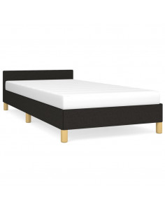 Giroletto con Testiera Nero 90x200 cm in Tessuto 2