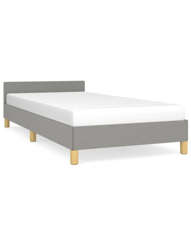 Giroletto con Testiera Grigio Chiaro 100x200 cm in Tessuto