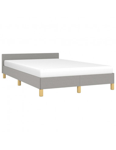 Giroletto con Testiera Grigio Chiaro 120x200 cm in Tessuto